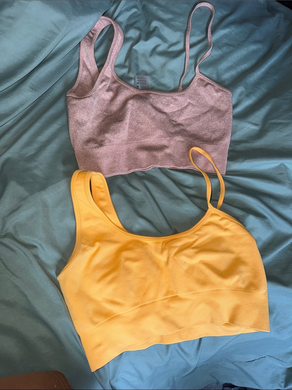 Seamless Pink & Yellow Light Support Bralettes